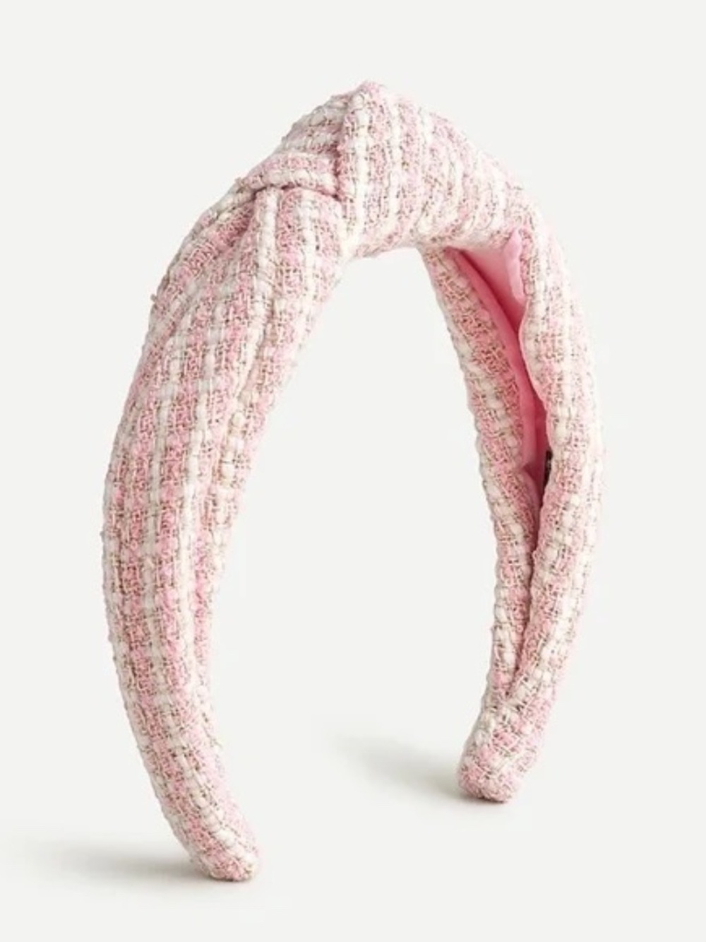 NWT J. Crew Pink Knot Tweed Headband - Picture 3 of 3